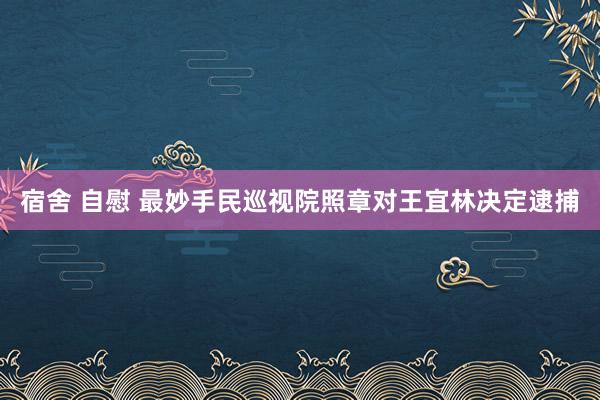 宿舍 自慰 最妙手民巡视院照章对王宜林决定逮捕