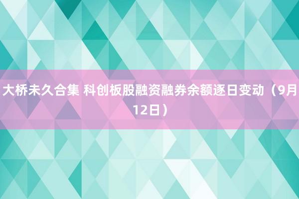 大桥未久合集 科创板股融资融券余额逐日变动（9月12日）