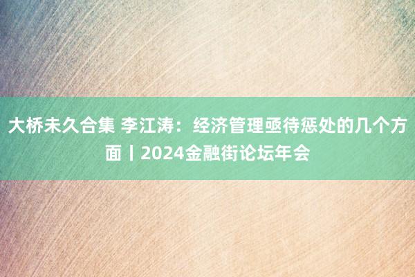 大桥未久合集 李江涛：经济管理亟待惩处的几个方面丨2024金融街论坛年会