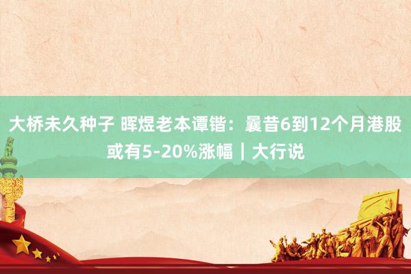 大桥未久种子 晖煜老本谭锴：曩昔6到12个月港股或有5-20%涨幅｜大行说