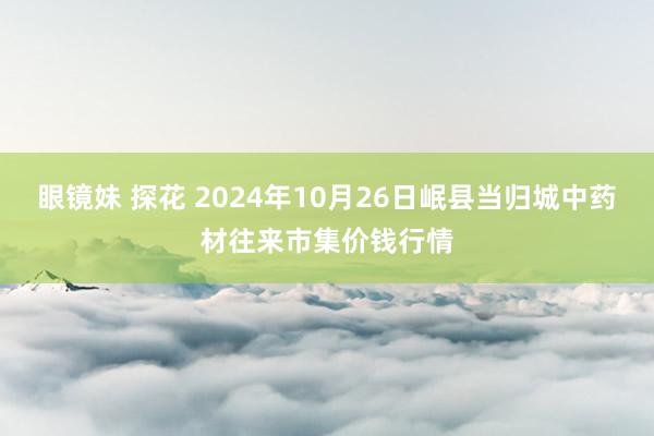 眼镜妹 探花 2024年10月26日岷县当归城中药材往来市集价钱行情