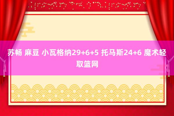 苏畅 麻豆 小瓦格纳29+6+5 托马斯24+6 魔术轻取篮网