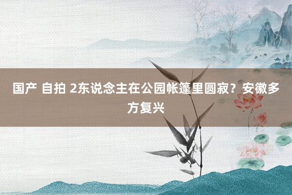 国产 自拍 2东说念主在公园帐篷里圆寂？安徽多方复兴