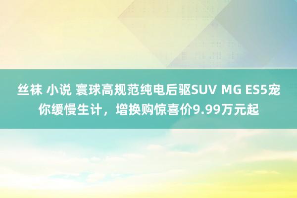 丝袜 小说 寰球高规范纯电后驱SUV MG ES5宠你缓慢生计，增换购惊喜价9.99万元起