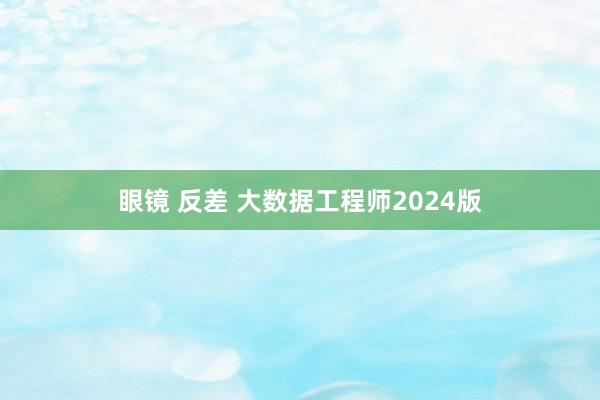 眼镜 反差 大数据工程师2024版