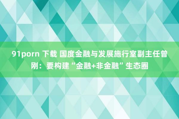 91porn 下载 国度金融与发展施行室副主任曾刚：要构建“金融+非金融”生态圈