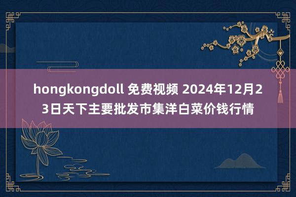 hongkongdoll 免费视频 2024年12月23日天下主要批发市集洋白菜价钱行情