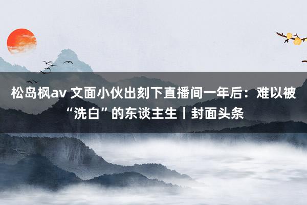 松岛枫av 文面小伙出刻下直播间一年后：难以被“洗白”的东谈主生丨封面头条