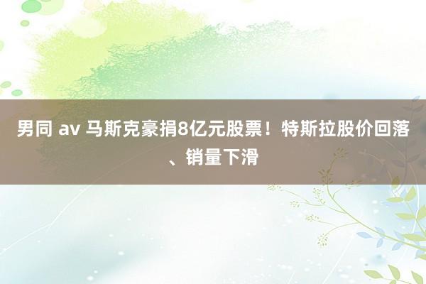 男同 av 马斯克豪捐8亿元股票！特斯拉股价回落、销量下滑