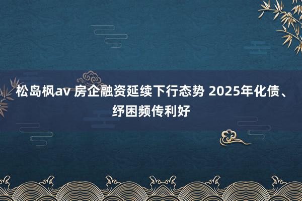 松岛枫av 房企融资延续下行态势 2025年化债、纾困频传利好