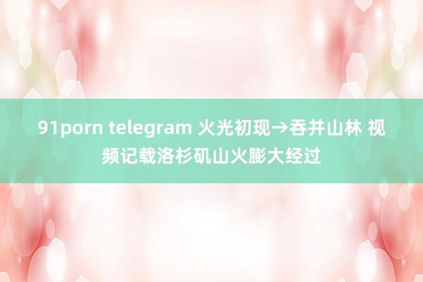 91porn telegram 火光初现→吞并山林 视频记载洛杉矶山火膨大经过