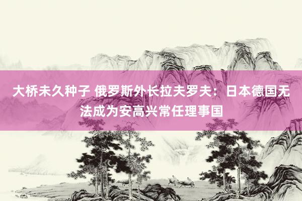 大桥未久种子 俄罗斯外长拉夫罗夫：日本德国无法成为安高兴常任理事国